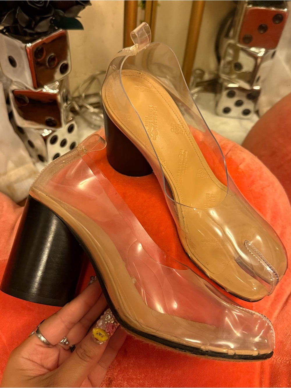 Maison Margiela Clear PVC Tabi Heels with Nude Insole - Picture 4 of 5